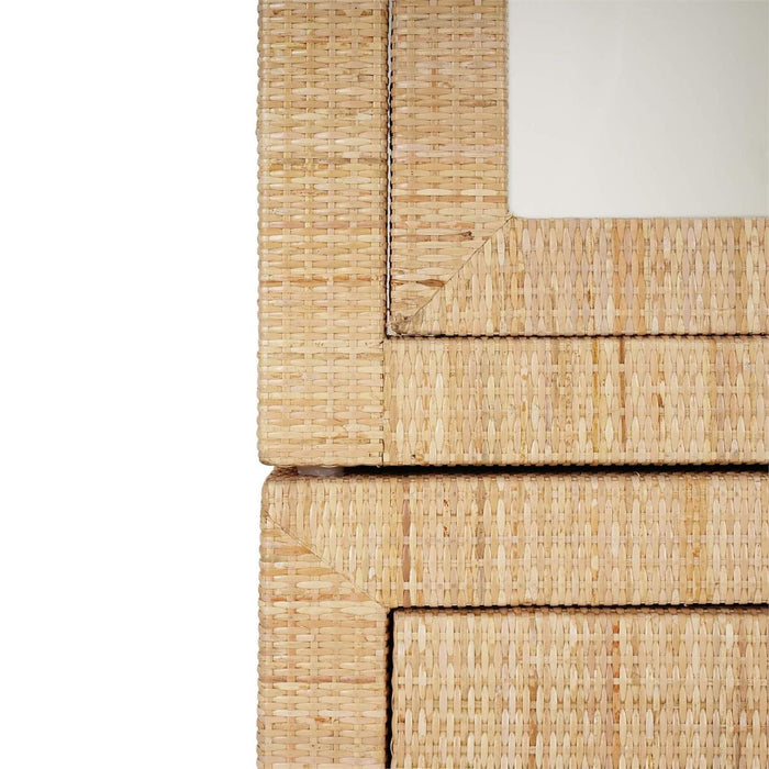 Bramble - Kagu Tall Cabinet Wrapped in Natural Rattan w/ True White Interior - 28370RNAT-TRW---