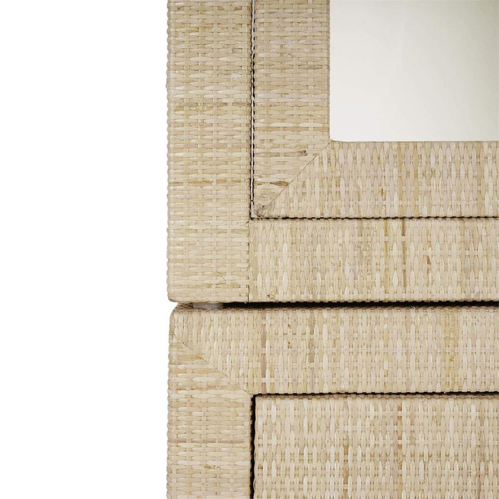Bramble - Kagu Tall Cabinet Wrapped in Natural Rattan w/ True White Interior - 28370RNAT-TRW--- - GreatFurnitureDeal