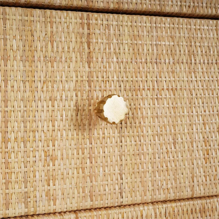 Bramble - Kagu Tall Cabinet Wrapped in Natural Rattan w/ True White Interior - 28370RNAT-TRW---