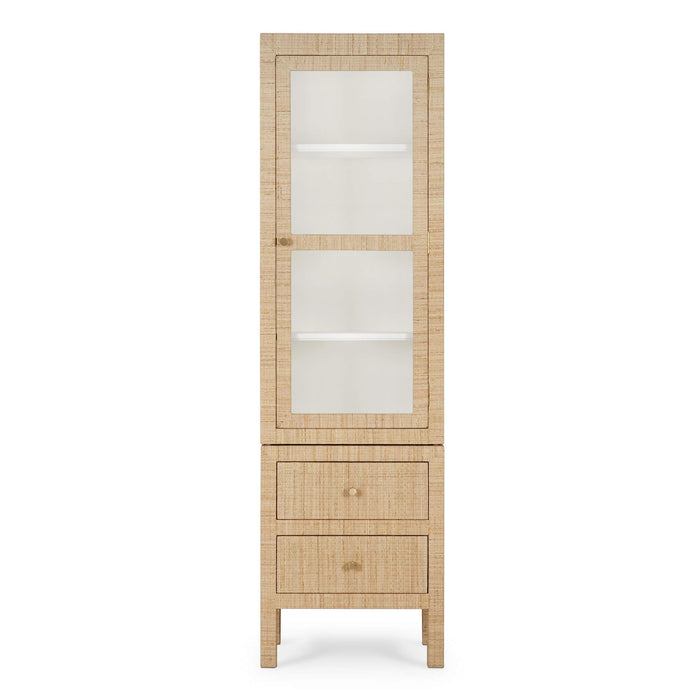 Bramble - Kagu Tall Cabinet Wrapped in Natural Rattan w/ True White Interior - 28370RNAT-TRW--- - GreatFurnitureDeal