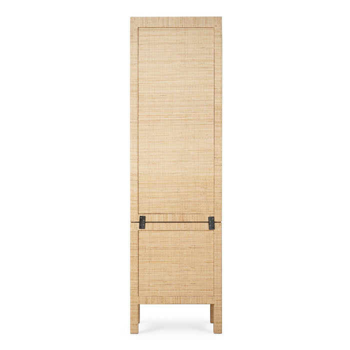 Bramble - Kagu Tall Cabinet Wrapped in Natural Rattan w/ True White Interior - 28370RNAT-TRW--- - GreatFurnitureDeal