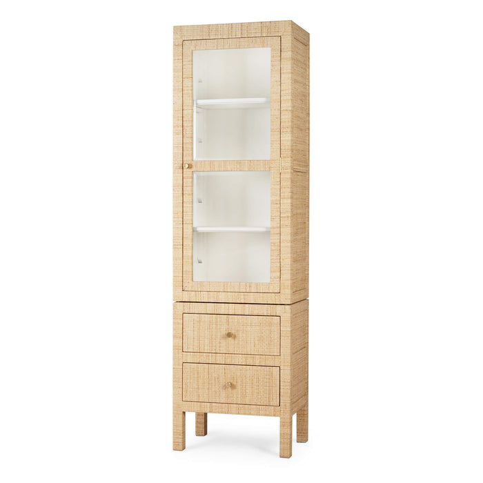 Bramble - Kagu Tall Cabinet Wrapped in Natural Rattan w/ True White Interior - 28370RNAT-TRW--- - GreatFurnitureDeal