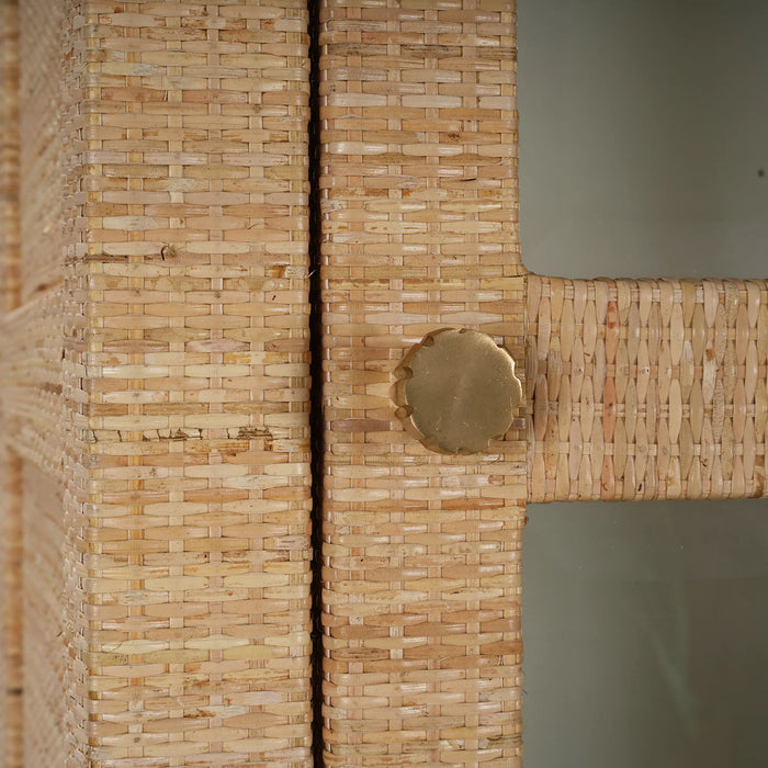 Bramble - Kagu Tall Cabinet w/ Rattan - BR-28370 - GreatFurnitureDeal