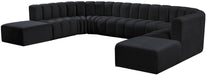 Meridian Furniture - Arc Leather 10 Piece Modular Sectional in Black - 103Black-S10A - GreatFurnitureDeal