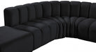 Meridian Furniture - Arc Leather 10 Piece Modular Sectional in Black - 103Black-S10A - GreatFurnitureDeal