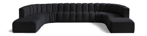 Meridian Furniture - Arc Leather 10 Piece Modular Sectional in Black - 103Black-S10A - GreatFurnitureDeal