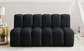 Meridian Furniture - Arc Velvet Modular Sofa in Black - 103Black-S2A - GreatFurnitureDeal