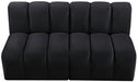 Meridian Furniture - Arc Velvet Modular Sofa in Black - 103Black-S2A - GreatFurnitureDeal