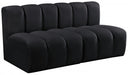 Meridian Furniture - Arc Velvet Modular Sofa in Black - 103Black-S2A - GreatFurnitureDeal