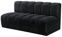 Meridian Furniture - Arc Velvet Modular Sofa in Black - 103Black-S2A - GreatFurnitureDeal