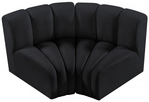 Meridian Furniture - Arc Velvet Modular Sofa in Black - 103Black-S2B - GreatFurnitureDeal