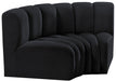 Meridian Furniture - Arc Velvet Modular Sofa in Black - 103Black-S2B - GreatFurnitureDeal