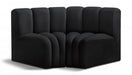 Meridian Furniture - Arc Velvet Modular Sofa in Black - 103Black-S2B - GreatFurnitureDeal