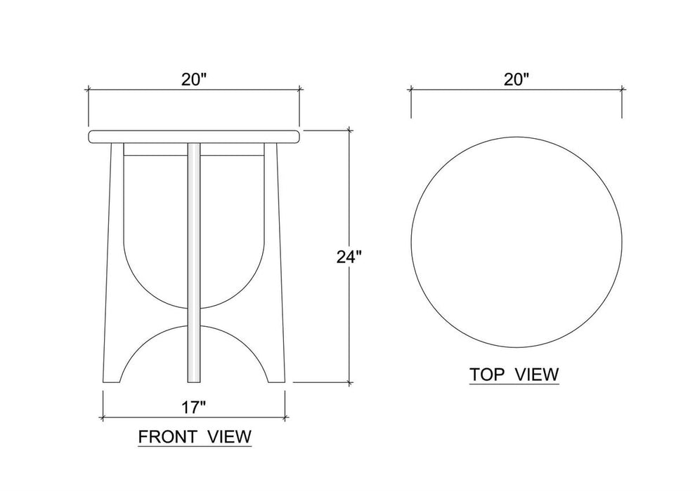 Bramble - Vannes Round End Table in Walnut - 28374WLT-----