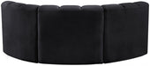 Meridian Furniture - Arc Velvet Modular Sofa in Black - 103Black-S3C - GreatFurnitureDeal