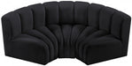 Meridian Furniture - Arc Velvet Modular Sofa in Black - 103Black-S3C - GreatFurnitureDeal