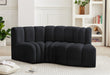 Meridian Furniture - Arc Velvet Modular Sofa in Black - 103Black-S3D - GreatFurnitureDeal