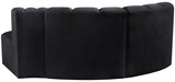 Meridian Furniture - Arc Velvet Modular Sofa in Black - 103Black-S3D - GreatFurnitureDeal