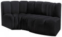 Meridian Furniture - Arc Velvet Modular Sofa in Black - 103Black-S3D - GreatFurnitureDeal