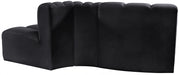 Meridian Furniture - Arc Velvet Modular Sofa in Black - 103Black-S3E - GreatFurnitureDeal