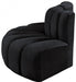 Meridian Furniture - Arc Velvet Modular Sofa in Black - 103Black-S3E - GreatFurnitureDeal