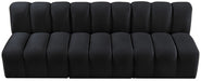 Meridian Furniture - Arc Velvet Modular Sofa in Black - 103Black-S3F - GreatFurnitureDeal