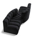 Meridian Furniture - Arc Velvet 4 Piece Sectional in Black - 103Black-S4A - GreatFurnitureDeal