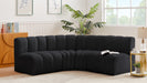 Meridian Furniture - Arc Velvet 4 Piece Sectional in Black - 103Black-S4B - GreatFurnitureDeal