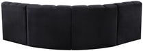 Meridian Furniture - Arc Velvet 4 Piece Sectional in Black - 103Black-S4B - GreatFurnitureDeal