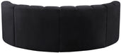 Meridian Furniture - Arc Velvet 4 Piece Sectional in Black - 103Black-S4C - GreatFurnitureDeal