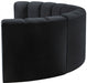 Meridian Furniture - Arc Velvet 4 Piece Sectional in Black - 103Black-S4C - GreatFurnitureDeal