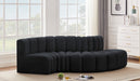 Meridian Furniture - Arc Velvet 4 Piece Sectional in Black - 103Black-S4D - GreatFurnitureDeal