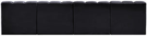 Meridian Furniture - Arc Velvet 4 Piece Sectional in Black - 103Black-S4E - GreatFurnitureDeal