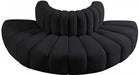 Meridian Furniture - Arc Velvet 4 Piece Sectional in Black - 103Black-S4G - GreatFurnitureDeal