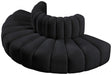 Meridian Furniture - Arc Velvet 4 Piece Sectional in Black - 103Black-S4G - GreatFurnitureDeal