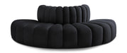 Meridian Furniture - Arc Velvet 4 Piece Sectional in Black - 103Black-S4G - GreatFurnitureDeal