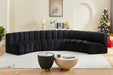 Meridian Furniture - Arc Velvet 6 Piece Sectional in Black - 103Black-S6B - GreatFurnitureDeal