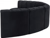 Meridian Furniture - Arc Velvet 6 Piece Sectional in Black - 103Black-S6B - GreatFurnitureDeal