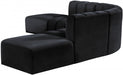 Meridian Furniture - Arc Velvet 6 Piece Sectional in Black - 103Black-S6C - GreatFurnitureDeal