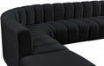 Meridian Furniture - Arc Velvet 6 Piece Sectional in Black - 103Black-S6C - GreatFurnitureDeal