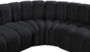 Meridian Furniture - Arc Velvet 7 Piece Sectional in Black - 103Black-S7B - GreatFurnitureDeal