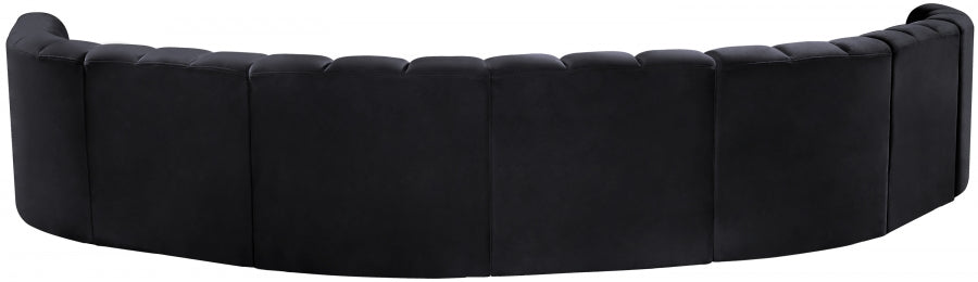 Meridian Furniture - Arc Velvet 8 Piece Sectional in Black - 103Black-S8B - GreatFurnitureDeal