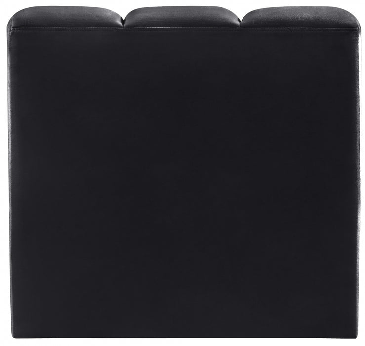 Meridian Furniture - Arc Velvet Modular Chair in Black - 103Black-ST - GreatFurnitureDeal