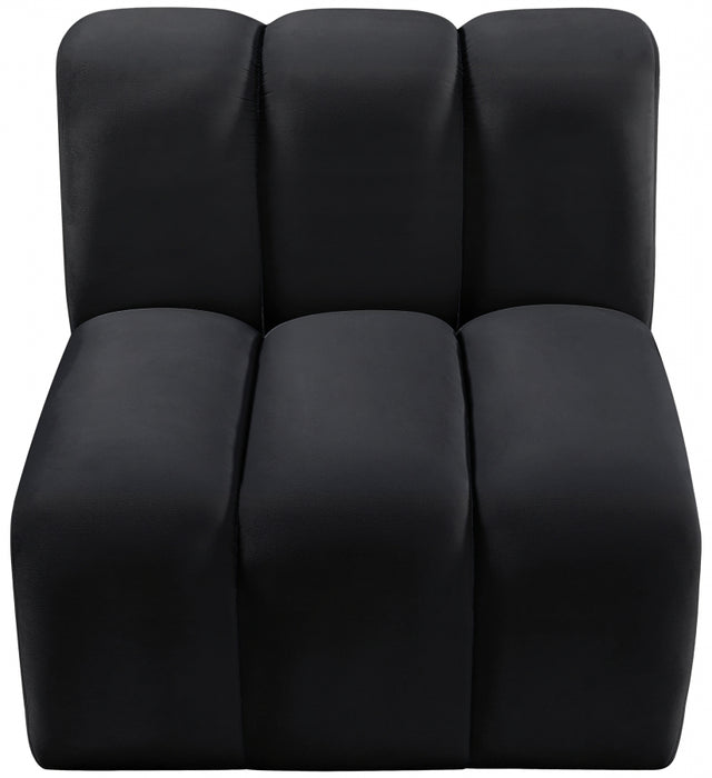 Meridian Furniture - Arc Velvet Modular Chair in Black - 103Black-ST - GreatFurnitureDeal