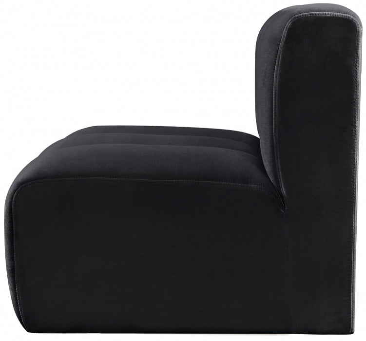 Meridian Furniture - Arc Velvet Modular Chair in Black - 103Black-ST - GreatFurnitureDeal