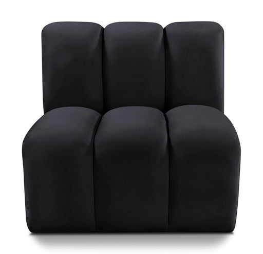 Meridian Furniture - Arc Velvet Modular Chair in Black - 103Black-ST - GreatFurnitureDeal