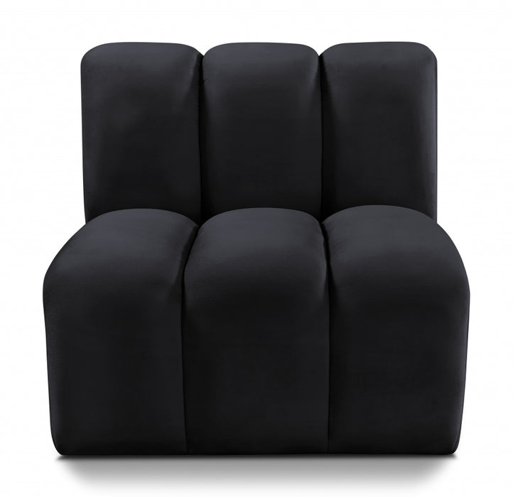 Meridian Furniture - Arc Velvet Modular Chair in Black - 103Black-ST - GreatFurnitureDeal