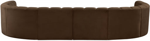 Meridian Furniture - Arc Leather 10 Piece Modular Sectional in Brown - 103Brown-S10A - GreatFurnitureDeal