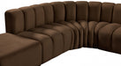 Meridian Furniture - Arc Leather 10 Piece Modular Sectional in Brown - 103Brown-S10A - GreatFurnitureDeal