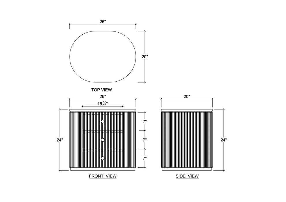 Bramble - Kraton Oval Bedside Table - BR-28407 - GreatFurnitureDeal